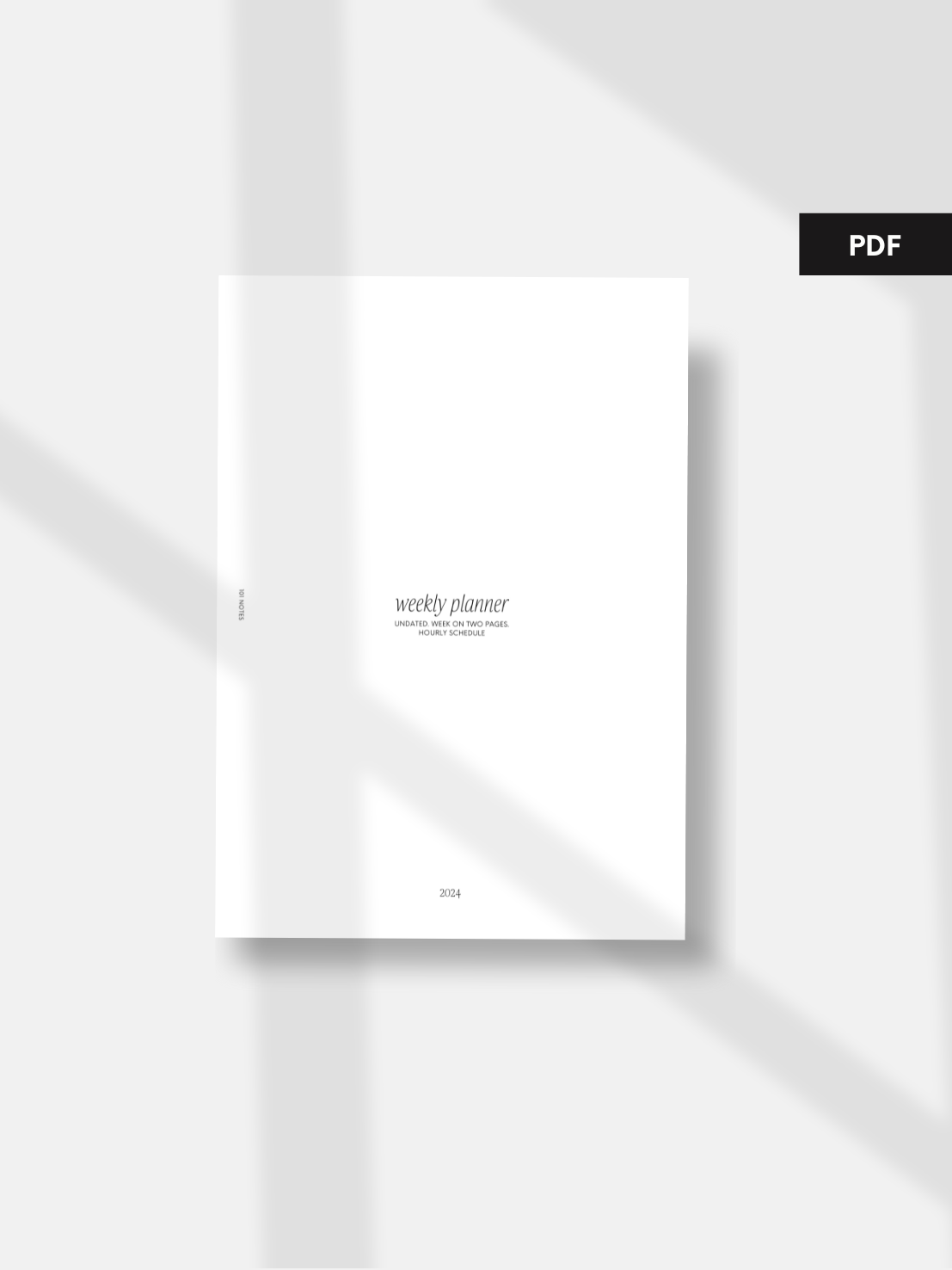 PDF - Undated Weekly Planner Inserts - WO2P-001 Hourly
