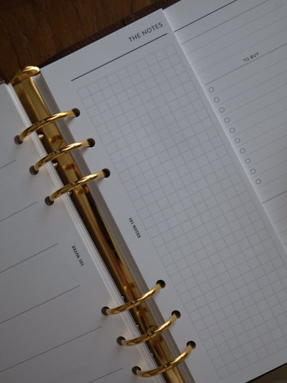 Half Page Grid Planner Inserts